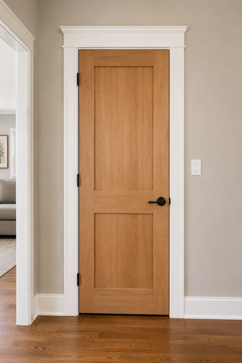 Oak shaker interior door installation